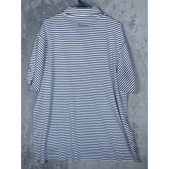 Bobby Jones X-H2O Georgia Tech Polo Shirt Mens XL Blue White Striped Golf - Picture 5 of 6
